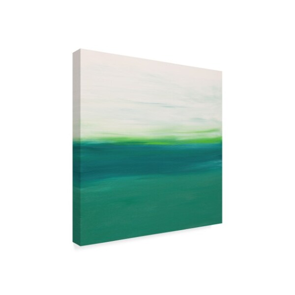 Hilary Winfield 'Sunrise White Green' Canvas Art,18x18